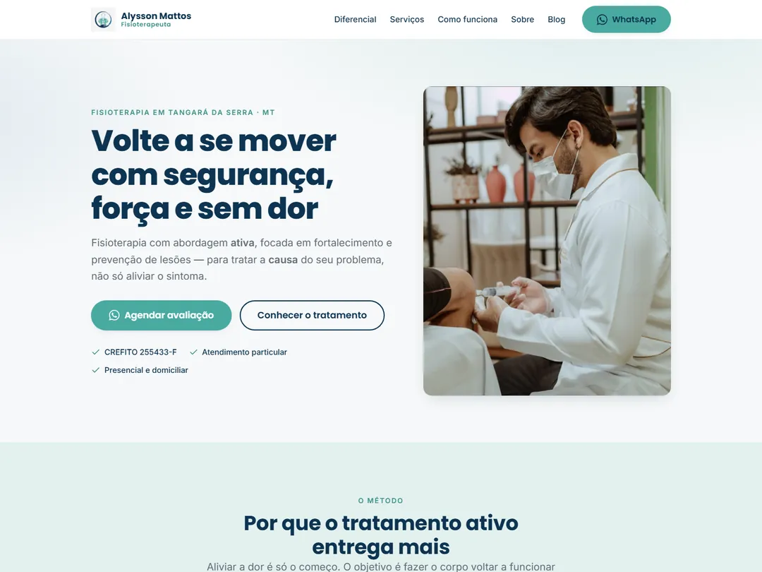 Site Alysson Mattos, captura de tela